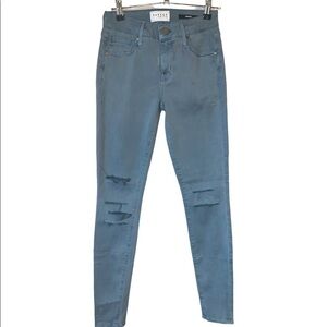 Parker Smith Blue Distressed Skinny Jeans Size 24